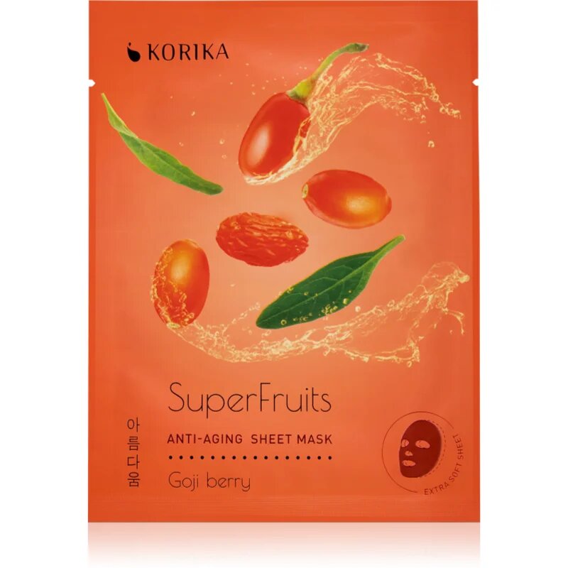 KORIKA SuperFruits Goji Berry - Set of 5 Anti-aging Face Sheet Masks set mask za obraz po znižani ceni s pomlajevalnim učinkom Goji berry