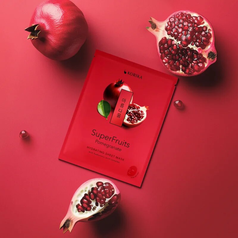 KORIKA SuperFruits Pomegranate - Hydrating Sheet Mask vlažilna tekstilna maska 25 g