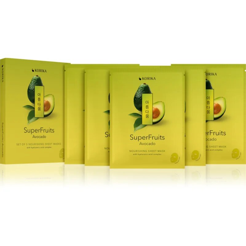KORIKA SuperFruits set mask za obraz po znižani ceni s hranilnim učinkom 5x25 g