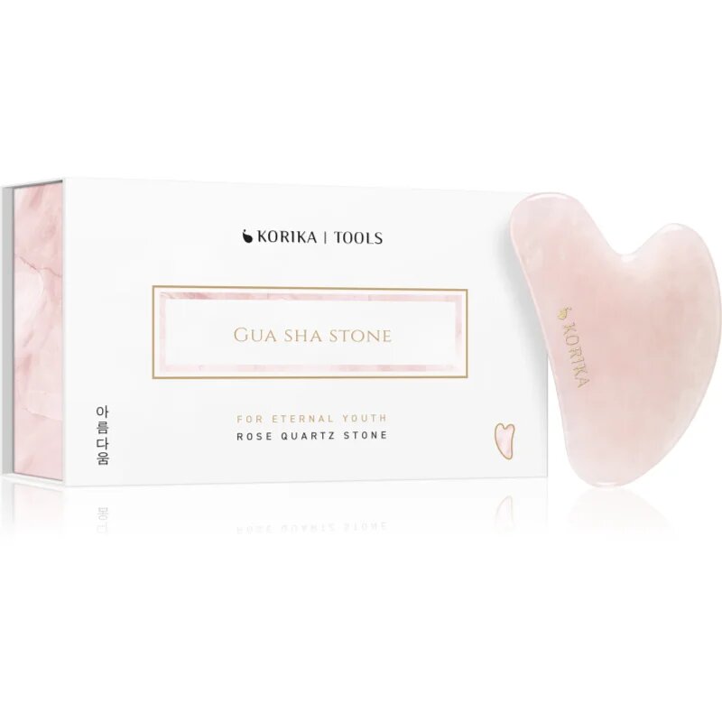 KORIKA Tools Gua Sha Green Jade Stone pripomoček za masažo za obraz Gua Sha Quartz Pink 1 kos