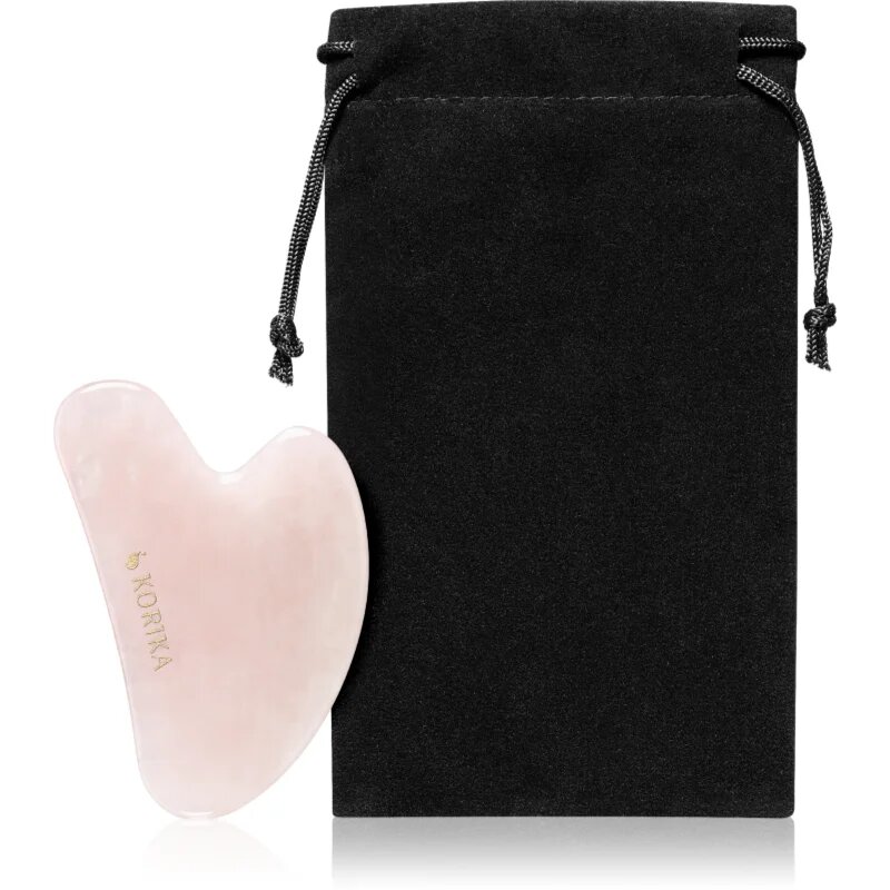 KORIKA Tools Gua Sha Green Jade Stone pripomoček za masažo za obraz Gua Sha Quartz Pink 1 kos