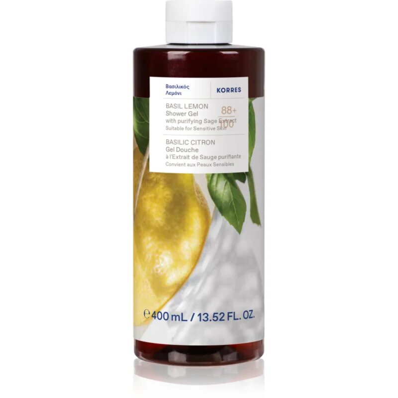 Korres Basil Lemon osvežujoč gel za prhanje 400 ml