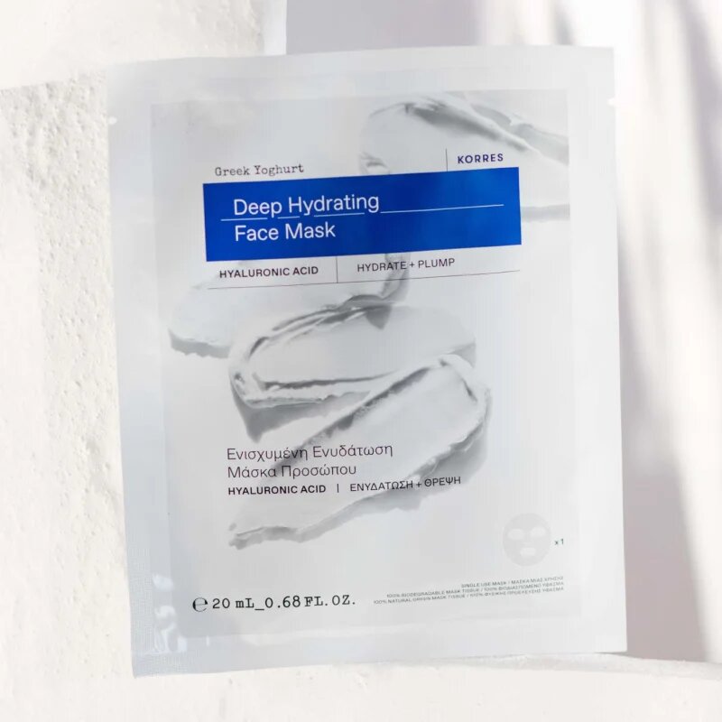 Korres Greek Yoghurt Hydration Recharge Sheet Mask maska iz platna z visokim vlažilnim in hranilnim učinkom 20 ml