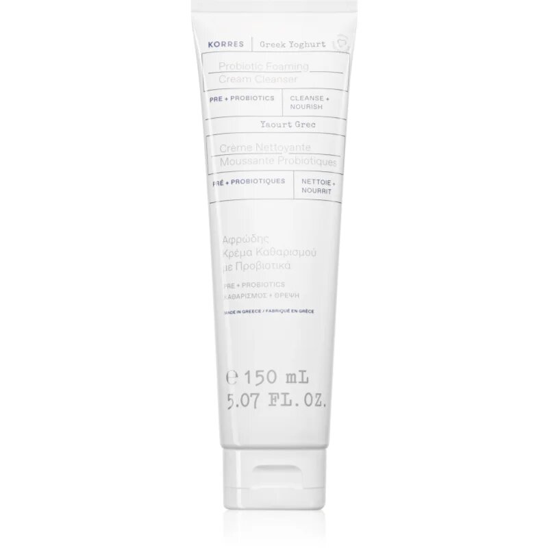 Korres Greek Yoghurt Probiotic Foaming Cream Cleanser kremasta čistilna pena s probiotiki 150 ml