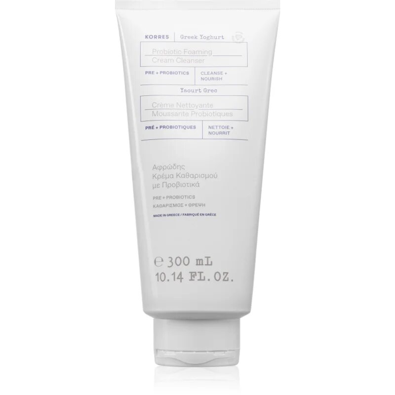 Korres Greek Yoghurt Probiotic Foaming Cream Cleanser kremasta čistilna pena s probiotiki 300 ml