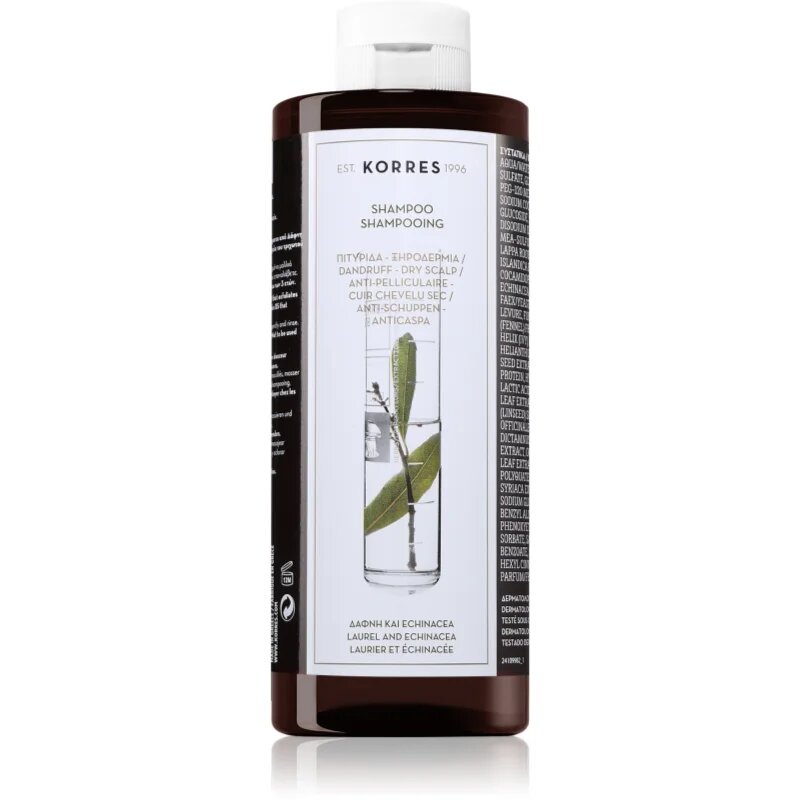 Korres Laurel & Echinacea šampon proti prhljaju za suho kožo 400 ml