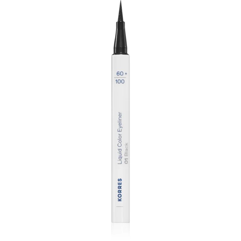 Korres Liquid Color Eyeliner vodoodporno črtalo za oči v obliki flomastra odtenek 01 Black 1 ml
