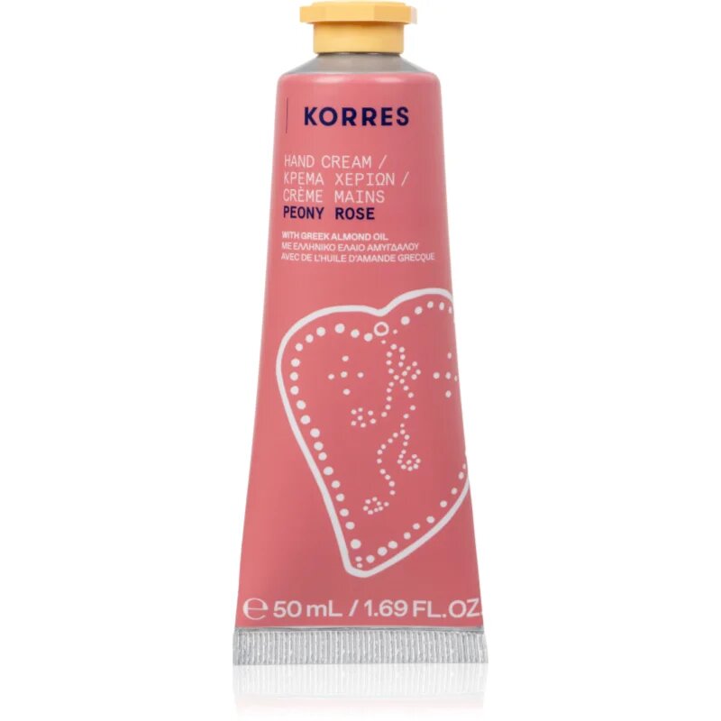 Korres Peony Rose vlažilna krema za roke z mandljevim oljem 50 ml