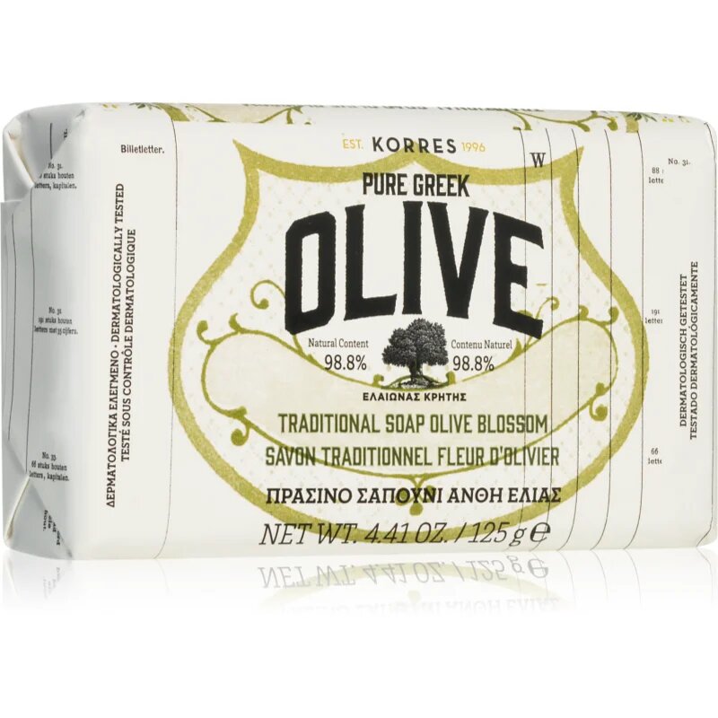 Korres Pure Greek Olive & Olive Blossom čistilno trdo milo 125 g