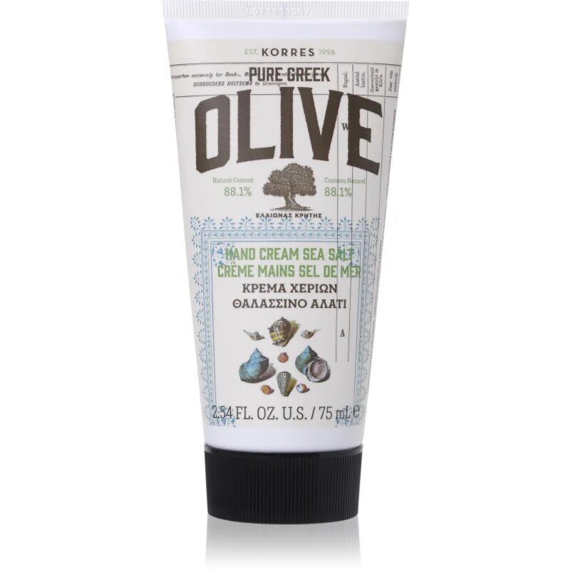 Korres Pure Greek Olive & Sea Salt vlažilna krema za roke z morsko soljo 75 ml