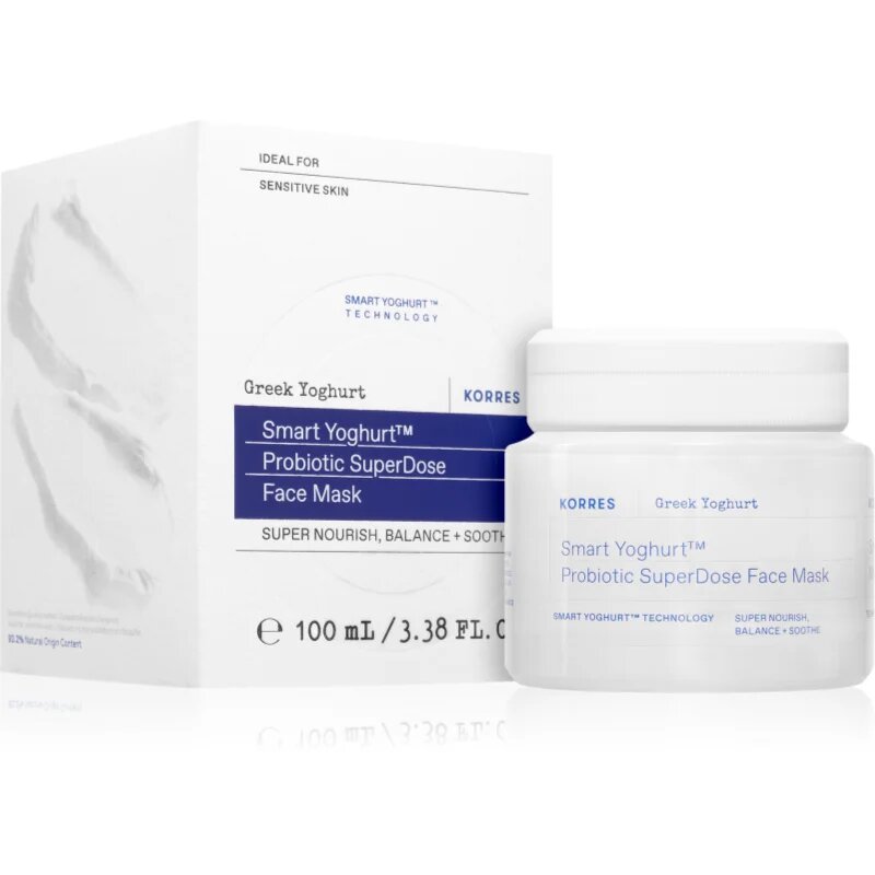 Korres Smart Yoghurt™ Probiotic SuperDose Face Mask osvežujoča vlažilna maska s probiotiki 100 ml