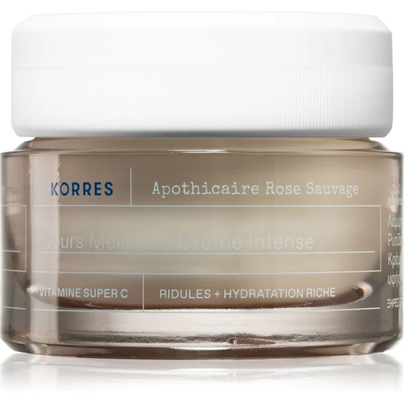 Korres Wild Rose posvetlitvena dnevna krema za suho kožo 40 ml