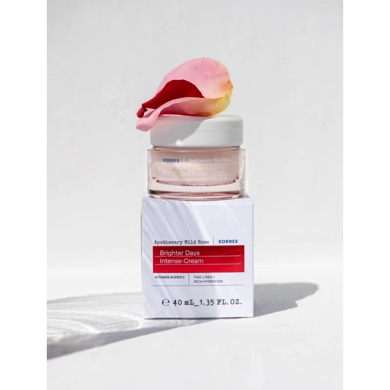 Korres Wild Rose posvetlitvena dnevna krema za suho kožo 40 ml