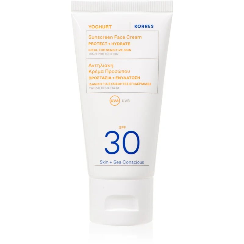Korres Yoghurt Sunscreen krema za sončenje za obraz z visoko UV zaščito SPF 30 50 ml
