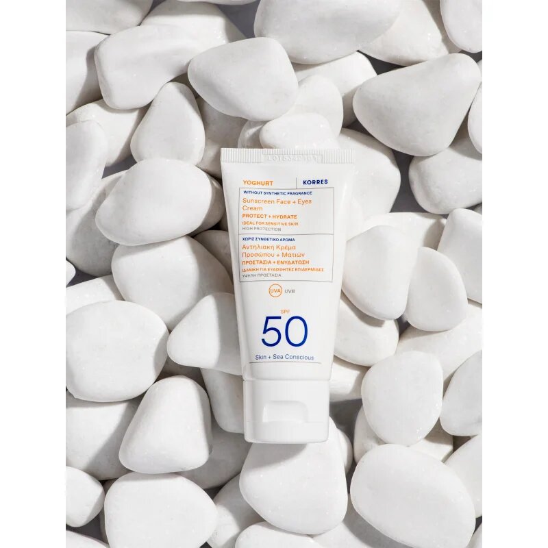 Korres Yoghurt Sunscreen zaščitna krema za obraz in predel okoli oči SPF 50 50 ml
