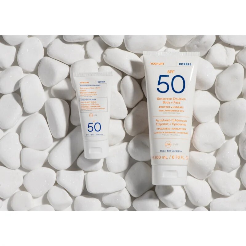 Korres Yoghurt Sunscreen zaščitna krema za obraz in predel okoli oči SPF 50 50 ml