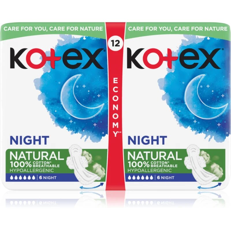 Kotex Natural Night vložki 12 kos