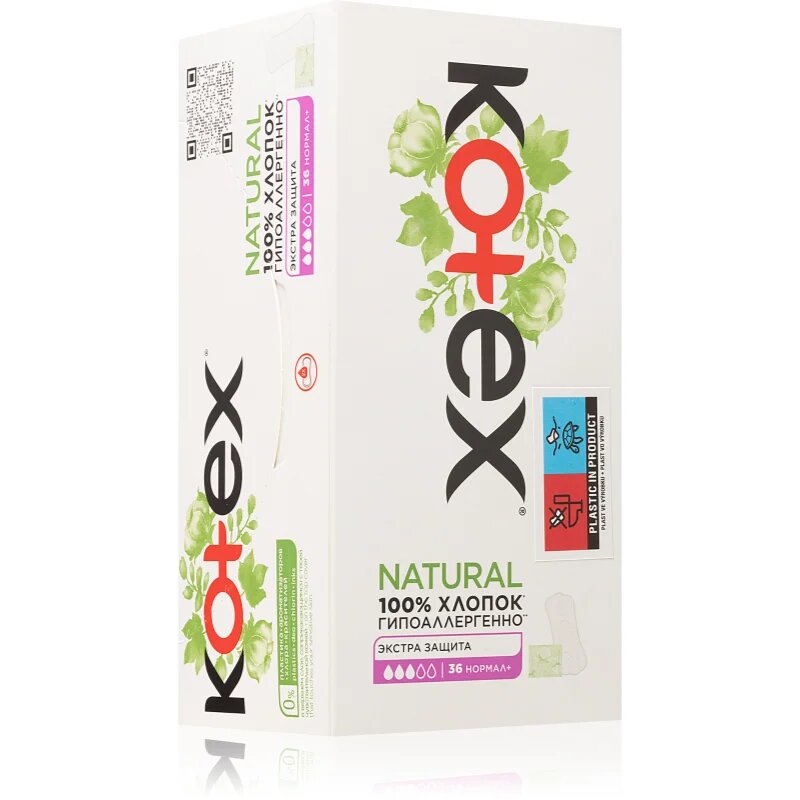 Kotex Natural Normal+ dnevni vložki 36 kos