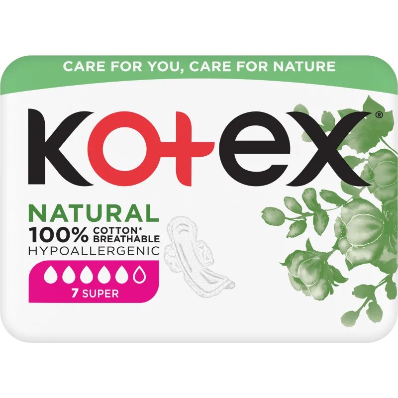 Kotex Natural Super vložki 7 kos