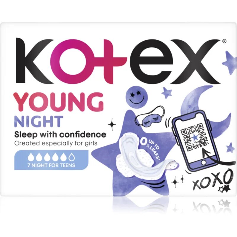Kotex Young Night vložki za noč 7 kos