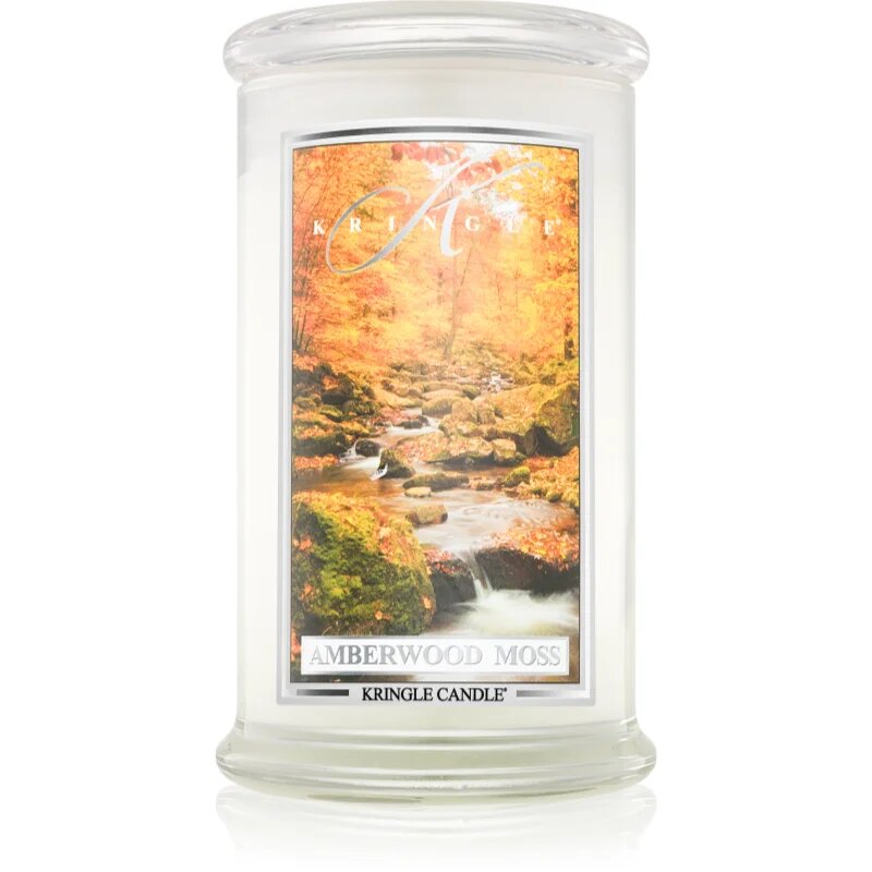 Kringle Candle Amberwood Moss dišeča sveča 624 g