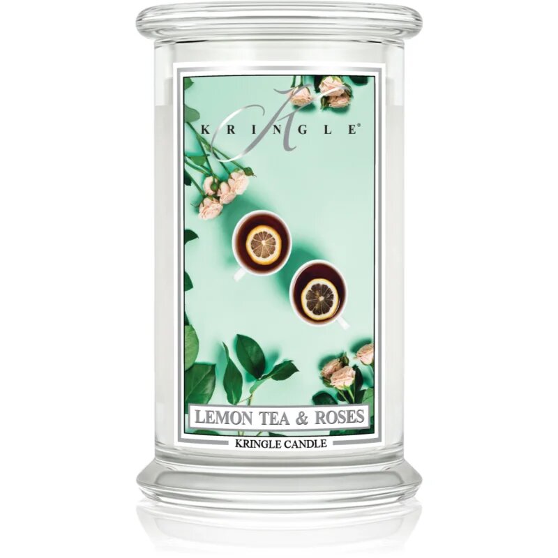 Kringle Candle Classic Lemon Tea & Roses dišeča sveča 623 g