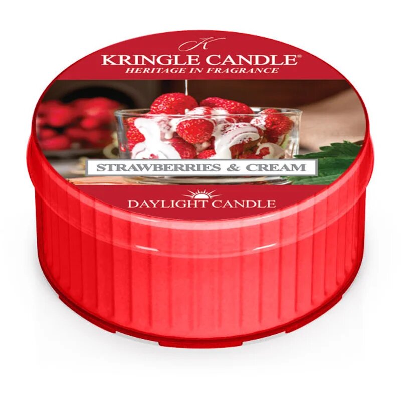 Kringle Candle Strawberries & Cream čajna sveča 42 g