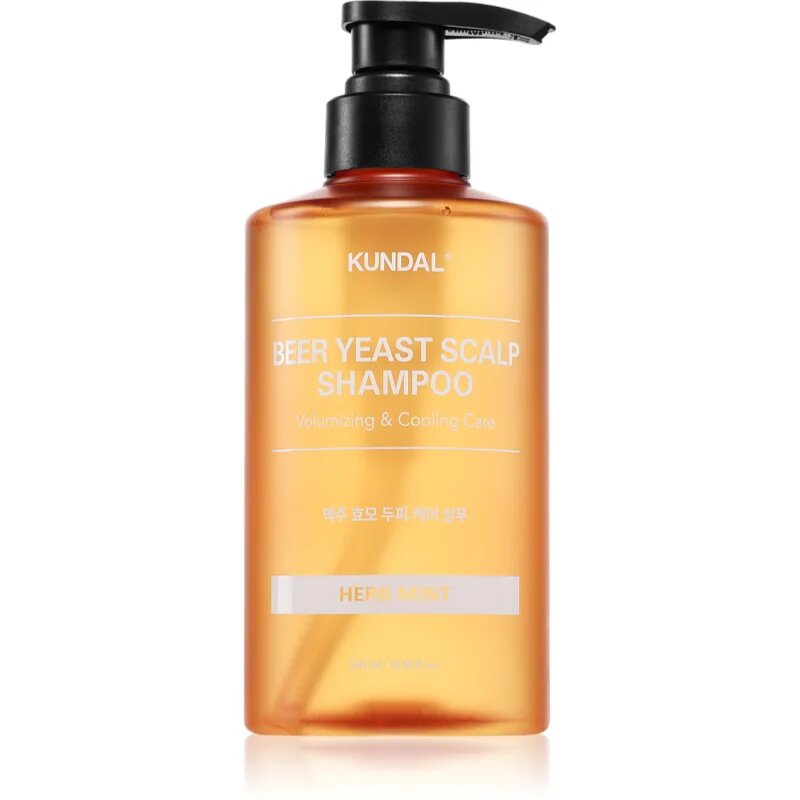 KUNDAL Beer Yeast Hair Loss Relief Shampoo spodbujajoči in osvežilni šampon proti izpadanju las z vonjem Herb Mint 500 ml