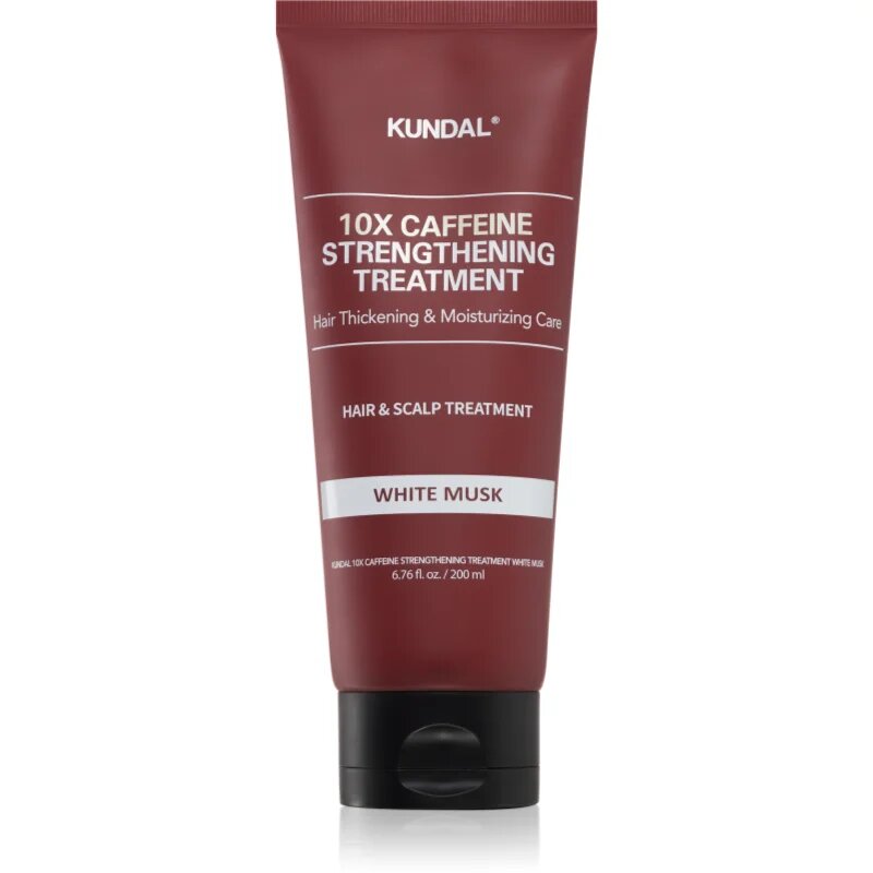 KUNDAL Caffeine 10X White Musk krepilna nega za lomljive in izčrpane lase 200 ml