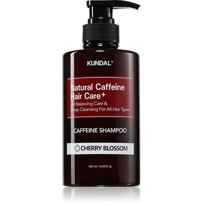 KUNDAL Caffeine Shampoo Cherry Blossom naravni šampon proti izpadanju las 500 ml