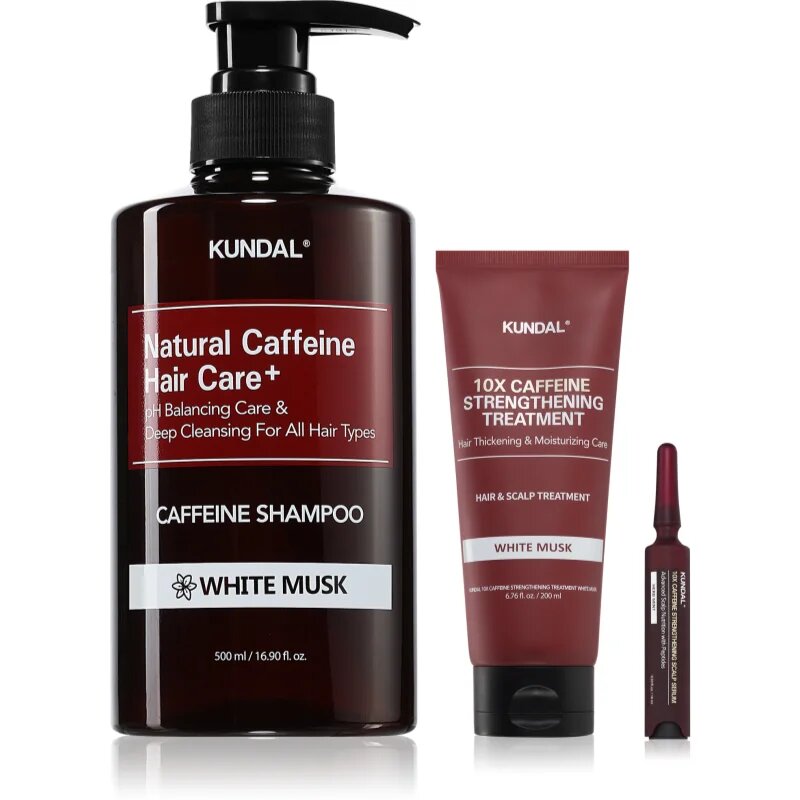 KUNDAL Caffeine Strengthening set za krepitev las