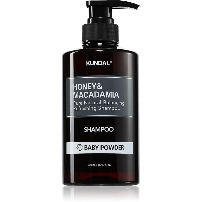 KUNDAL Honey & Macadamia Baby Powder naravni šampon za suhe in poškodovane lase 500 ml
