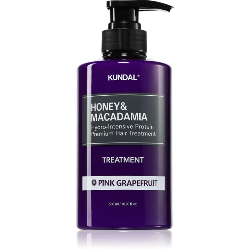 KUNDAL Honey & Macadamia Pink Grapefruit intenzivna vlažilna nega za suhe in poškodovane lase 500 ml