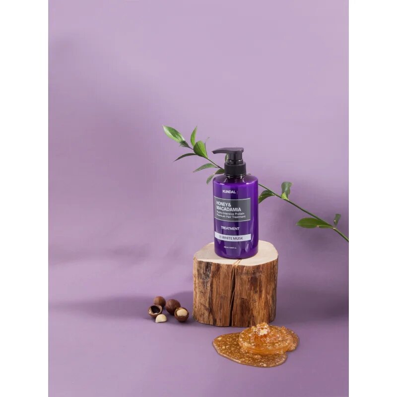 KUNDAL Honey & Macadamia Pink Grapefruit intenzivna vlažilna nega za suhe in poškodovane lase 500 ml