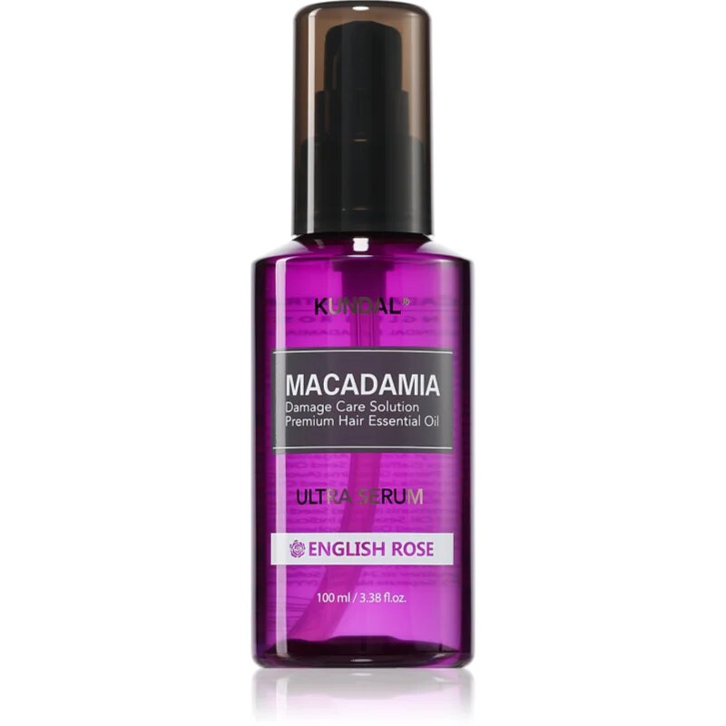 KUNDAL Macadamia Ultra Serum English Rose regeneracijski oljni serum za poškodovane lase 100 ml