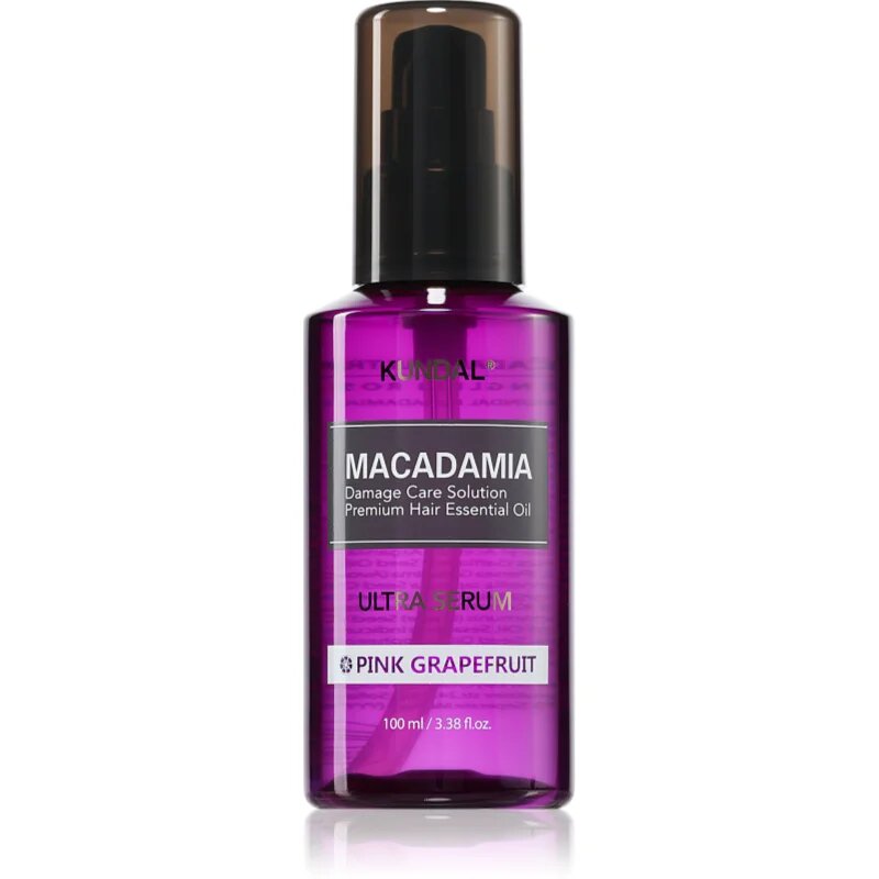 KUNDAL Macadamia Ultra Serum Pink Grapefruit regeneracijski oljni serum za poškodovane lase 100 ml