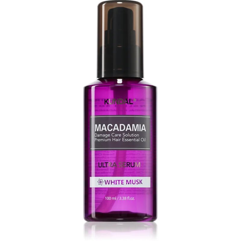 KUNDAL Macadamia Ultra Serum White Musk regeneracijski oljni serum za poškodovane lase 100 ml