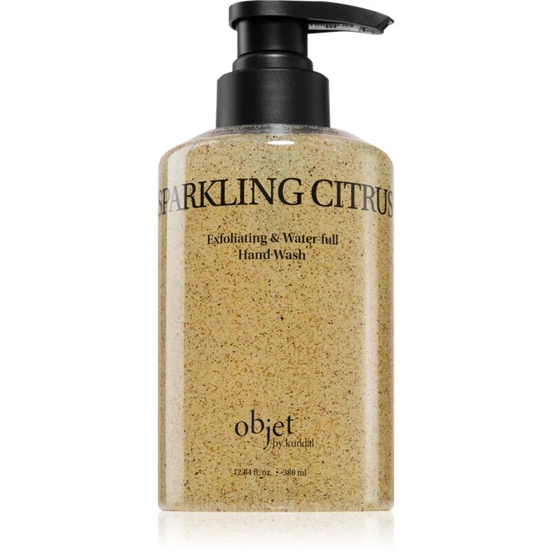 KUNDAL Objet Exfoliating & Waterfull Hand Wash Negovalno tekoče milo za roke z učinkom eksfoliacije z vonjem Sparkling Citrus 380 ml