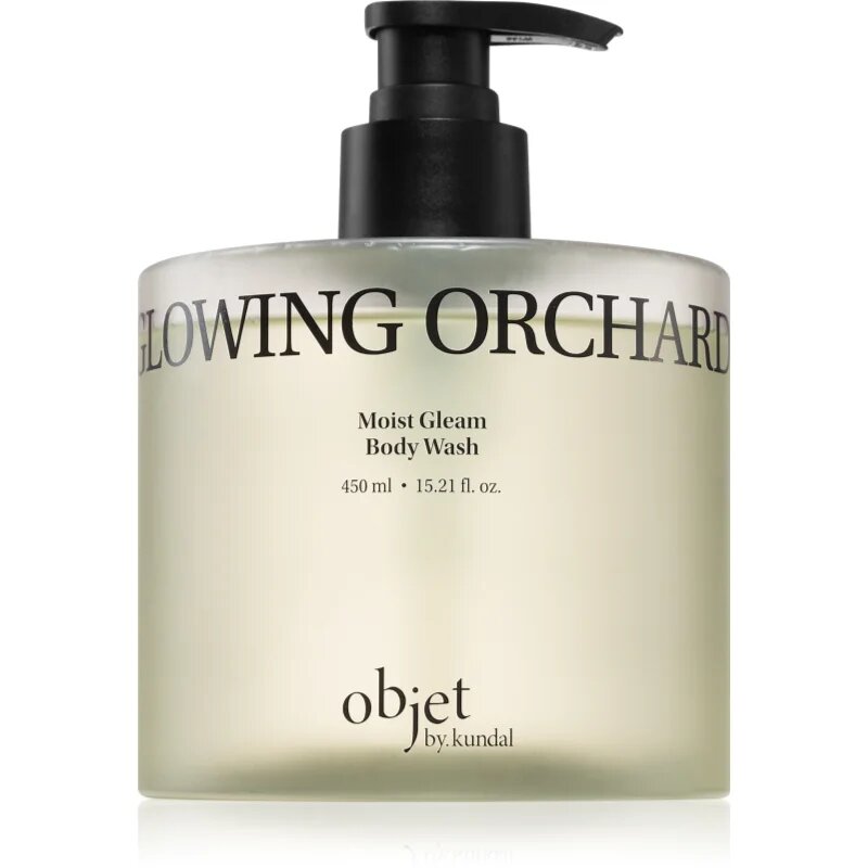 KUNDAL Objet Moist Gleam Body Wash parfumirani gel za prhanje za intenzivno vlažnost z vonjem Glowing Orchard 450 ml