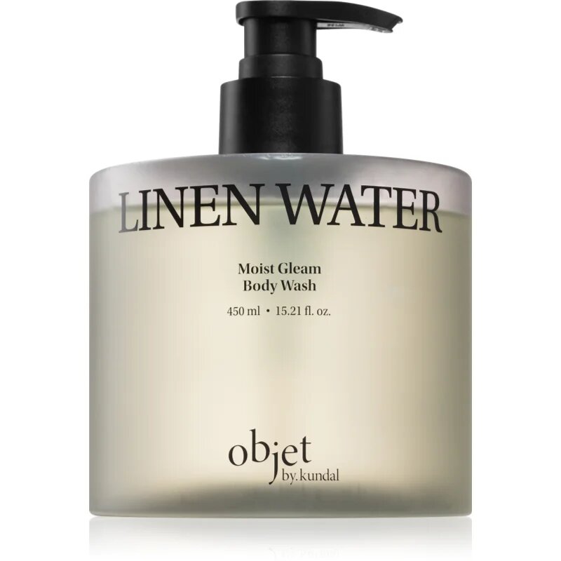 KUNDAL Objet Moist Gleam Body Wash parfumirani gel za prhanje za intenzivno vlažnost z vonjem Linen Water 450 ml