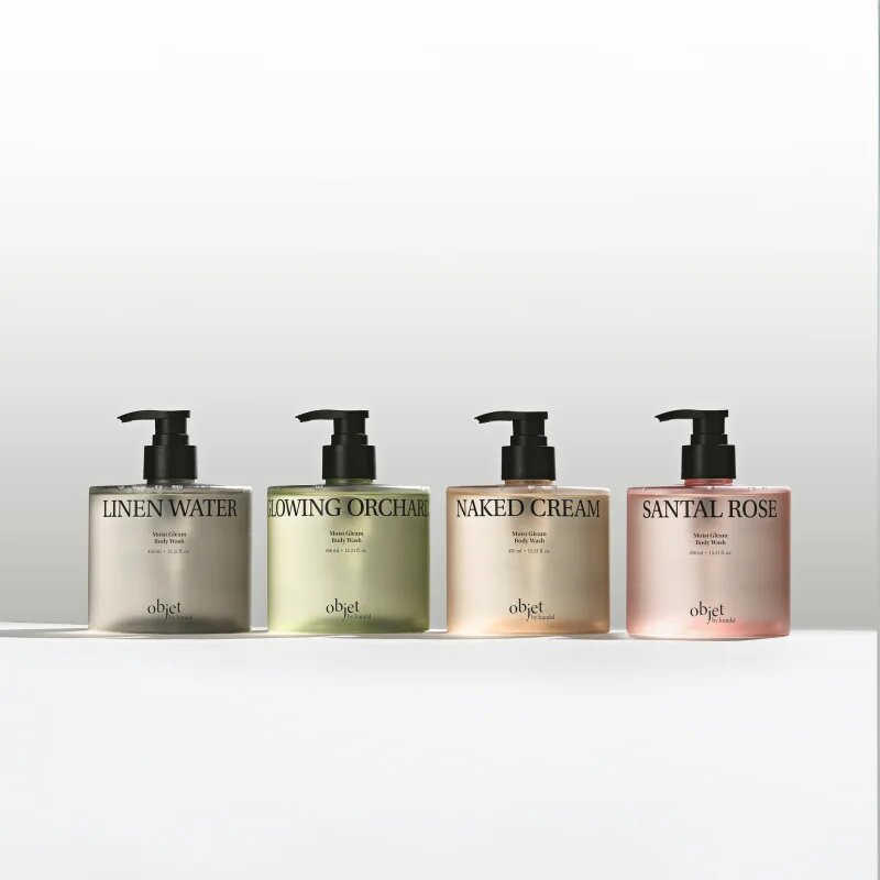 KUNDAL Objet Moist Gleam Body Wash parfumirani gel za prhanje za intenzivno vlažnost z vonjem Linen Water 450 ml