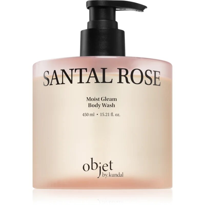 KUNDAL Objet Moist Gleam Body Wash parfumirani gel za prhanje za intenzivno vlažnost z vonjem Santal Rose 450 ml