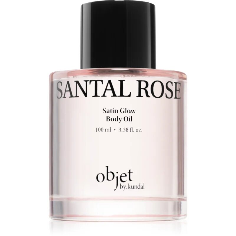 KUNDAL Objet Satin Glow Body Oil negovalno olje za telo za intenzivno vlažnost z vonjem Santal Rose 100 ml