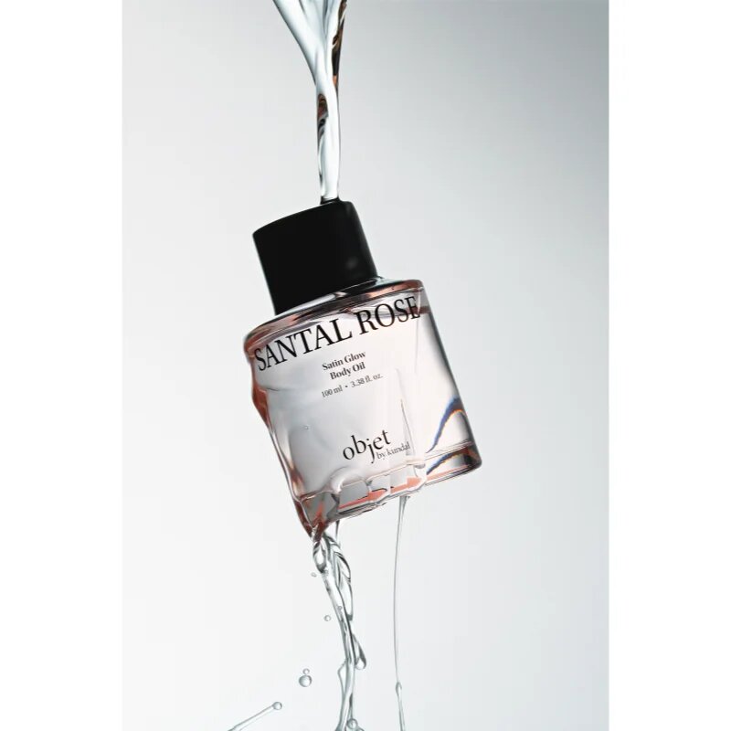 KUNDAL Objet Satin Glow Body Oil negovalno olje za telo za intenzivno vlažnost z vonjem Santal Rose 100 ml