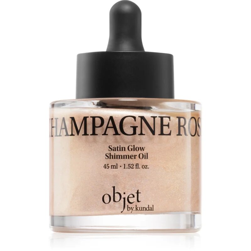 KUNDAL Objet Satin Glow Shimmer Oil bleščeče olje z vlažilnim učinkom odtenek Sparkling Wine Rose 45 ml