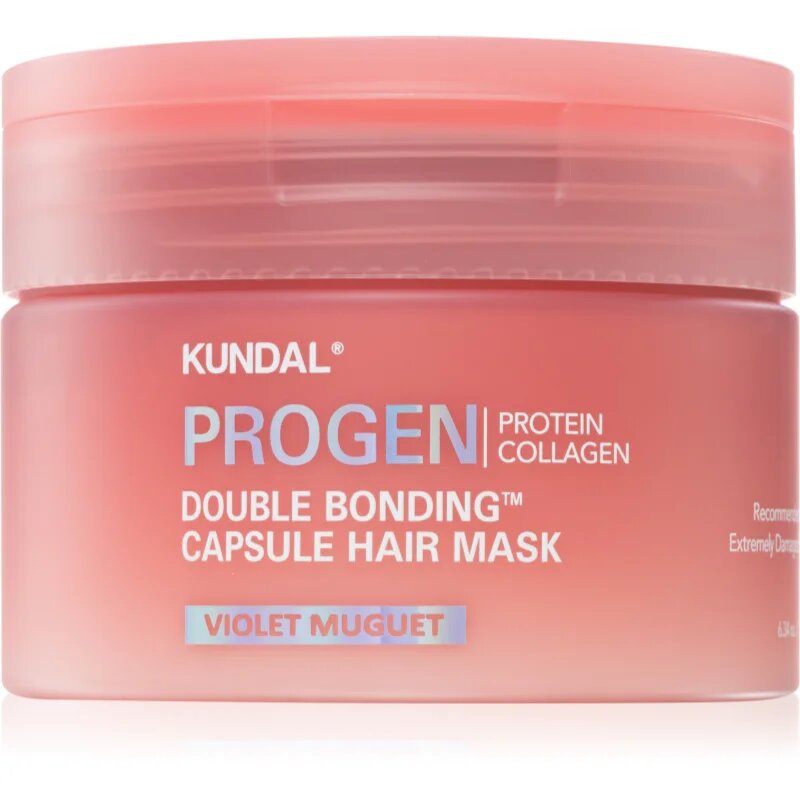 KUNDAL Progen Double Bonding Capsule Hair Mask obnovitvena maska za poškodovane lase z vonjem Violet Muguet 180 g