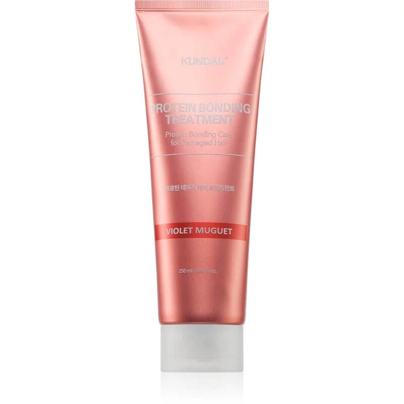 KUNDAL Protein Bonding Care Treatment kompleksna nega za suhe in poškodovane lase z vonjem Violet Muguet 250 ml