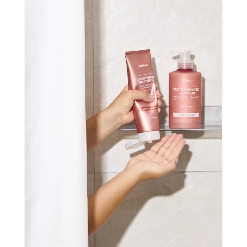 KUNDAL Protein Bonding Care Treatment kompleksna nega za suhe in poškodovane lase z vonjem Violet Muguet 250 ml
