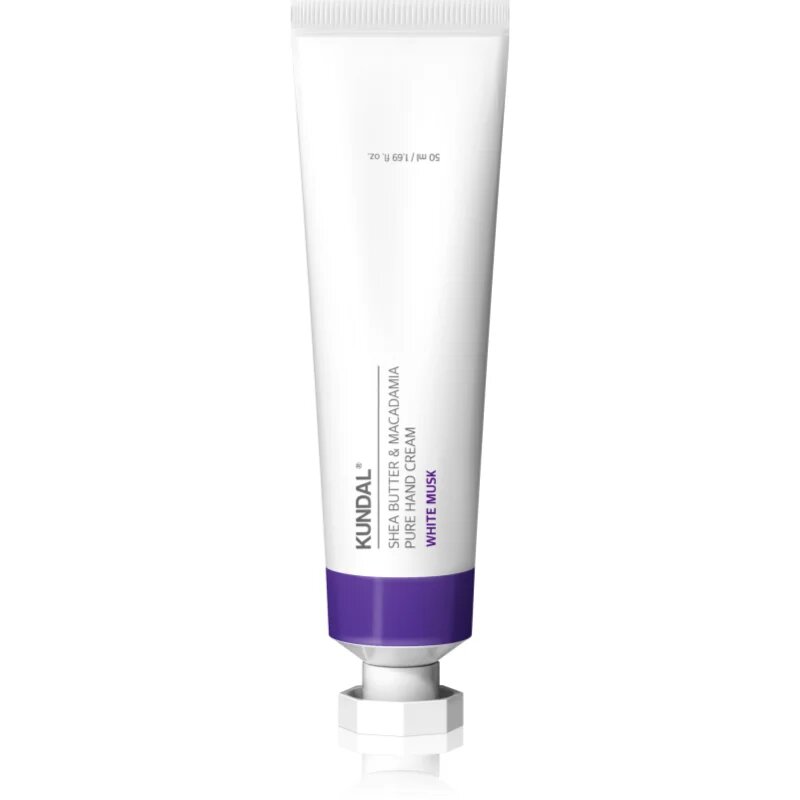 KUNDAL Shea Butter & Macadamia White Musk vlažilna krema za roke s hranilnim učinkom 50 ml