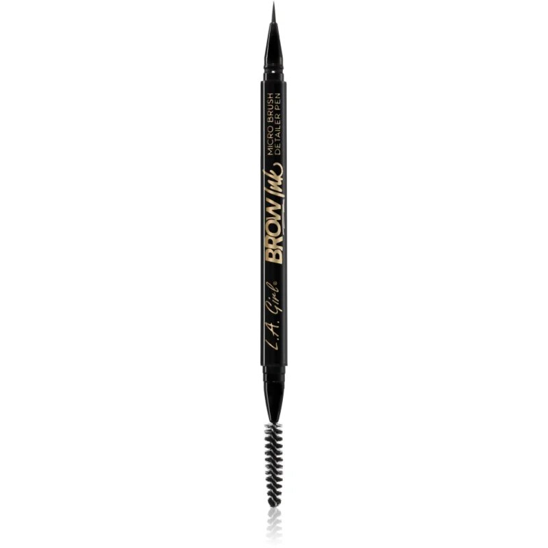 L.A. Girl Cosmetics Brow Ink tekoče črtalo za obrvi s krtačko odtenek Dark Brown 0.45 ml